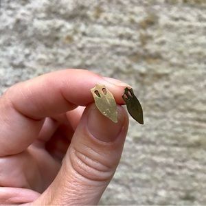 Heron and Lamb Brass Vessel Post Earrings 🏺